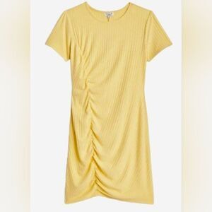 AVLN Studio Ribbed Yellow Midi Dress